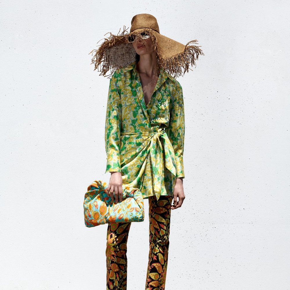 Zara Printed Dress with Headband Small NWT - Picture 3 of 11